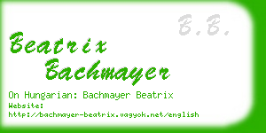 beatrix bachmayer business card